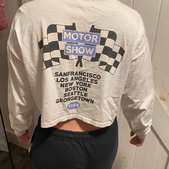 Brandy Melville white car long sleeve tee - Picture 2 of 2